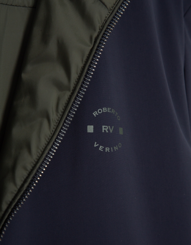 Khaki/navy reversible jacket