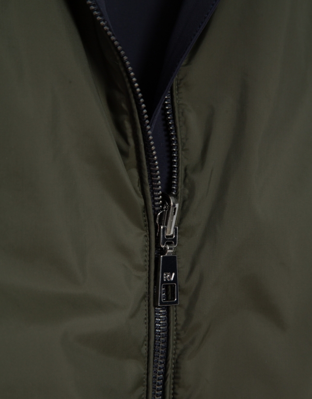 Khaki/navy reversible jacket