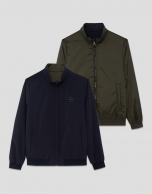 Khaki/navy reversible jacket
