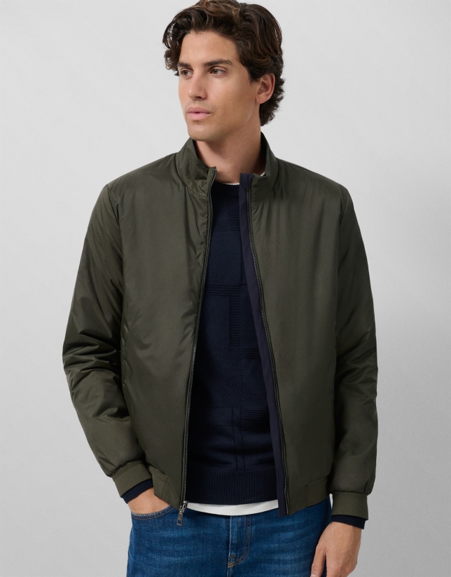 Khaki/navy reversible jacket