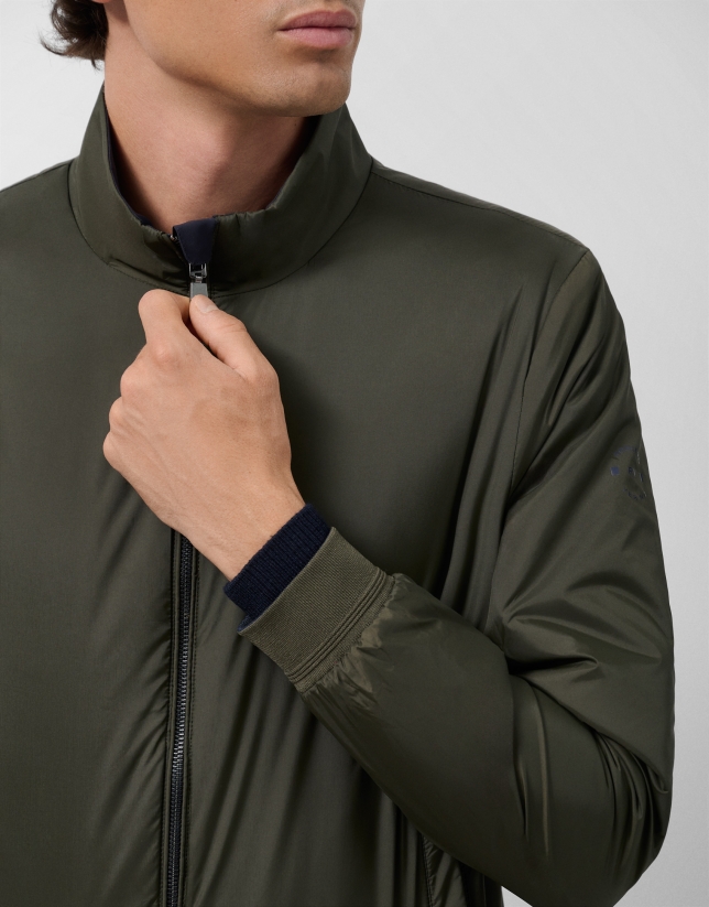 Khaki/navy reversible jacket