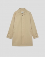 Beige raglan sleeve trench coat