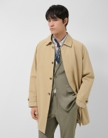 Gabardina manga ranglan beige