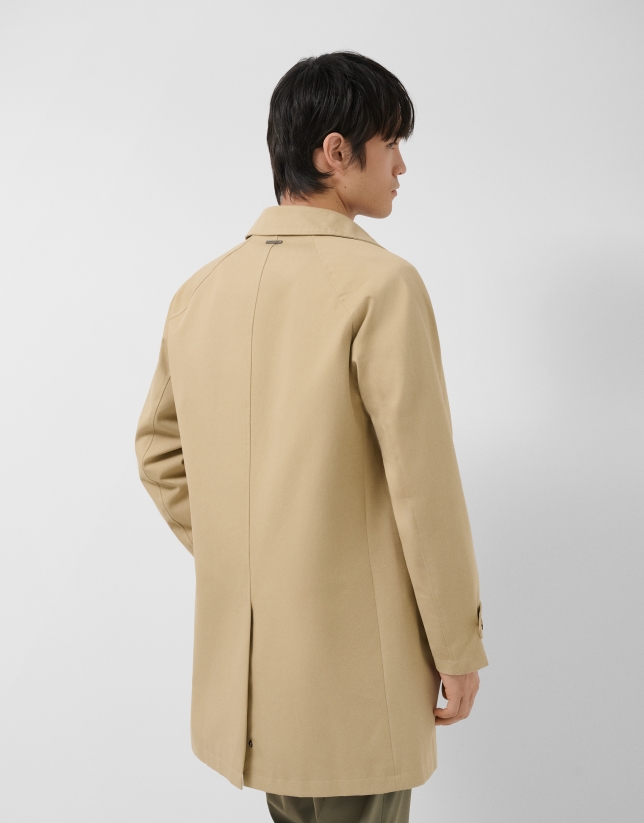 Gabardina manga ranglan beige