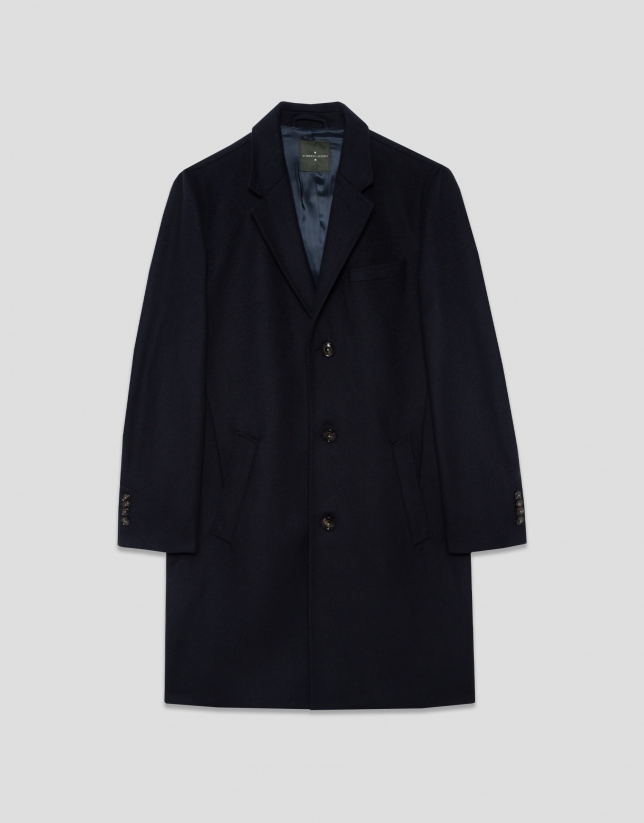 Navy blue virgin wool coat