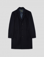 Navy blue virgin wool coat