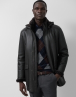 Chaquetón doble faz marrón
