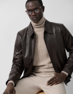 Brown crocodile print jacket