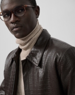 Brown crocodile print jacket