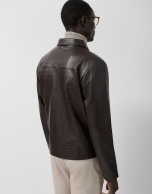 Brown crocodile print jacket