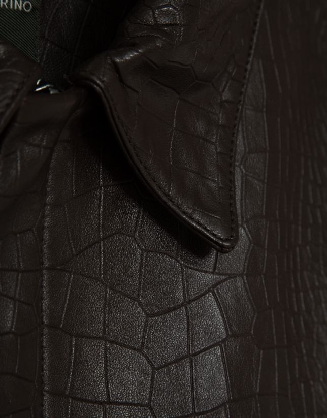 Brown crocodile print jacket