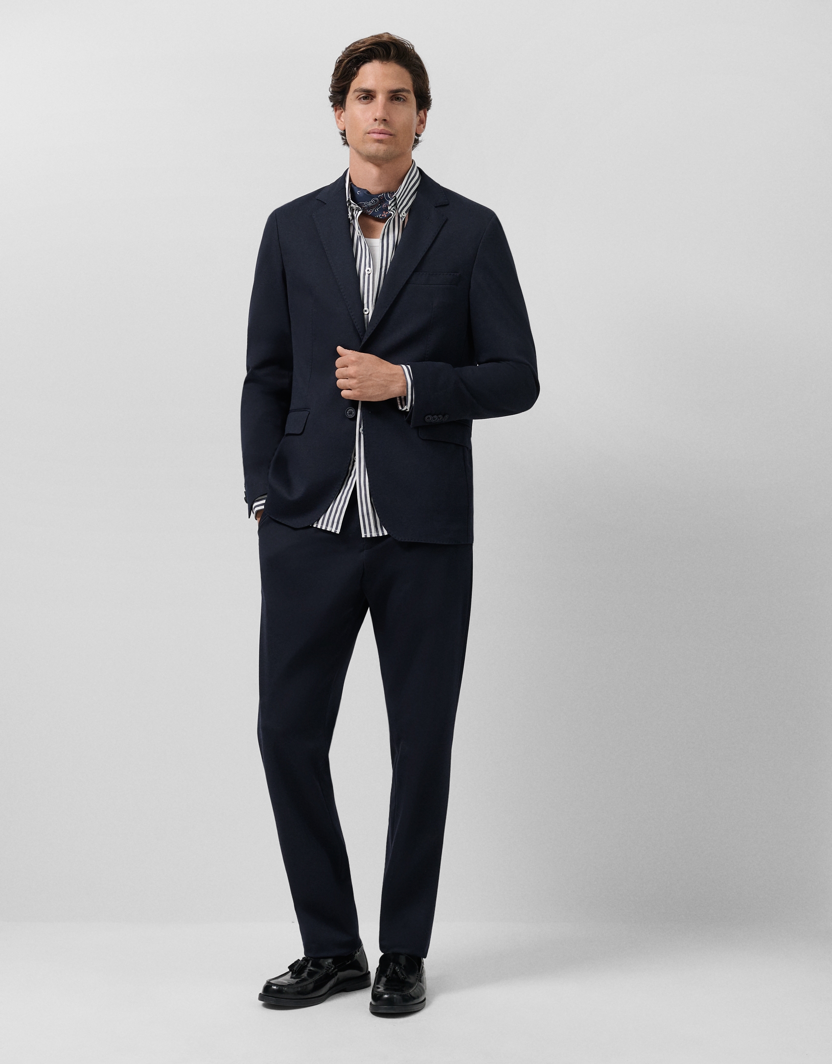 Navy blue Roman knit separate blazer