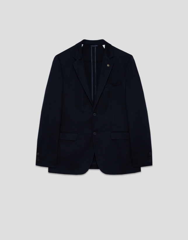 Navy blue Roman knit separate blazer
