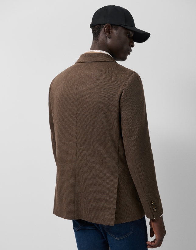 Brown houndstooth separate blazer