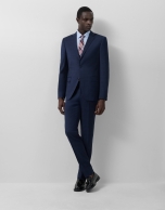 Traje half canvas slim fit cuadro a tono marino