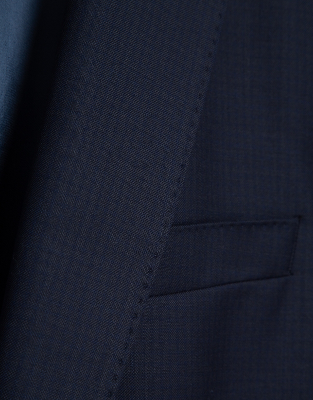 Traje half canvas slim fit liso marino