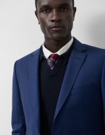 Traje half canvas slim fit microcuadros marino