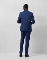 Traje half canvas slim fit microcuadros marino