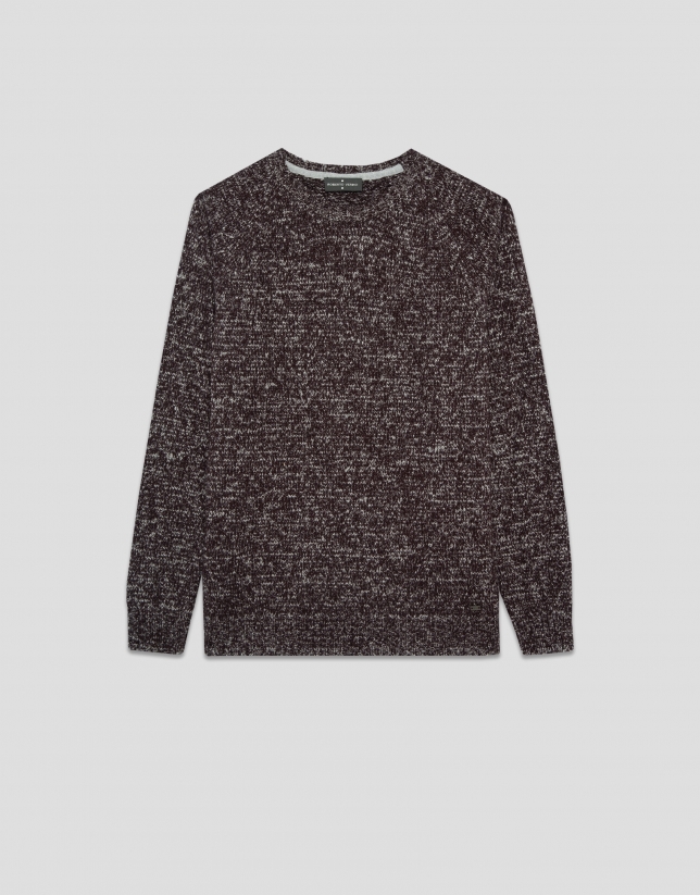 Brown/raw mouliné sweater