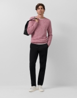Pink/ecru mouliné sweater