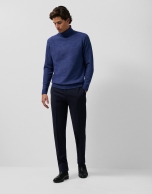 Blue melange turtleneck sweater