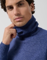 Jersey cuello cisne azul melange