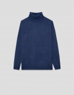 Blue melange turtleneck sweater