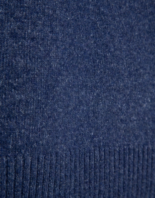 Jersey cuello cisne azul melange