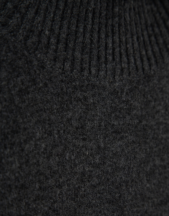 Dark grey melange turtleneck sweater