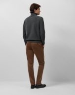 Dark grey melange turtleneck sweater