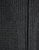 Chaqueta cremallera gris melange canalé