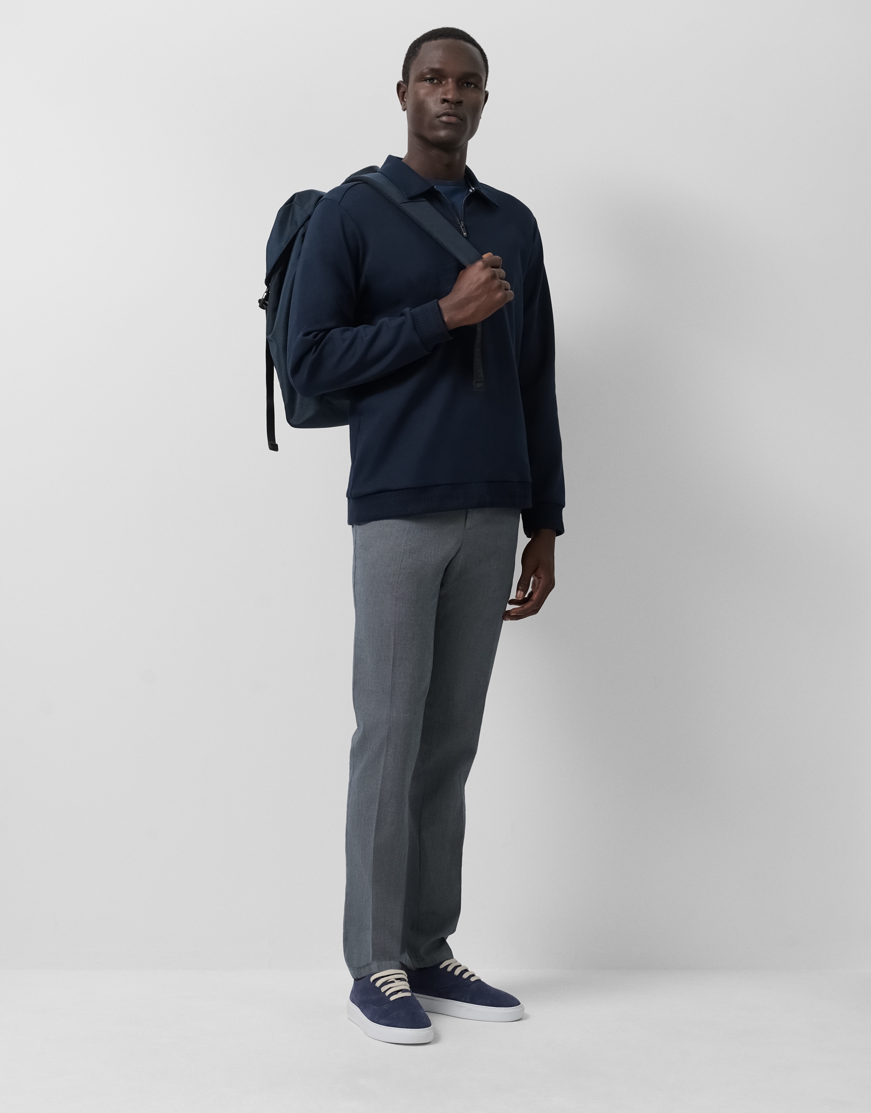 Navy sweatshirt with chest logo