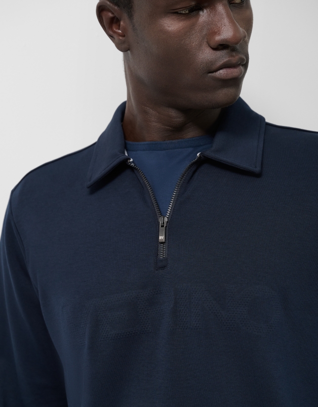 Navy sweatshirt with chest logo