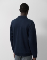 Navy sweatshirt with chest logo