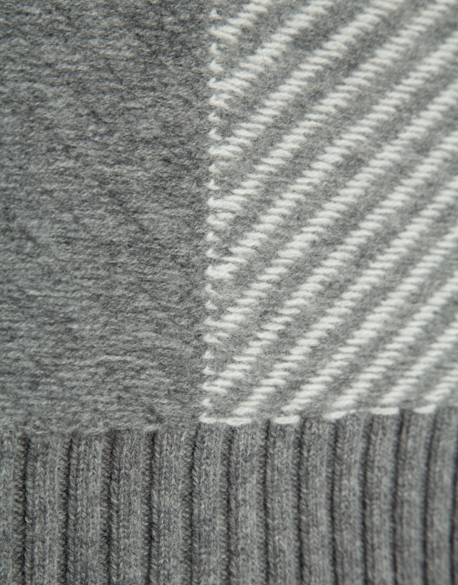 Jersey fantasía gris melange y crudo