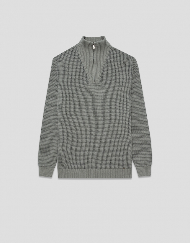 Jersey cuello envolvente color gris