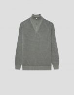 Jersey cuello envolvente color gris