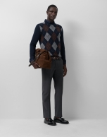 Jersey rombos marino/gris/marr&oacute;n