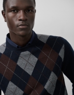 Jersey rombos marino/gris/marr&oacute;n