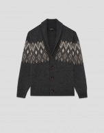 Chaqueta cuello chal color gris