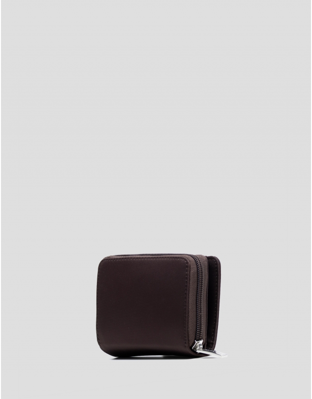 Violet brown nylon wallet purse