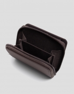 Violet brown nylon wallet purse