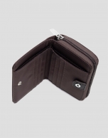 Violet brown nylon wallet purse