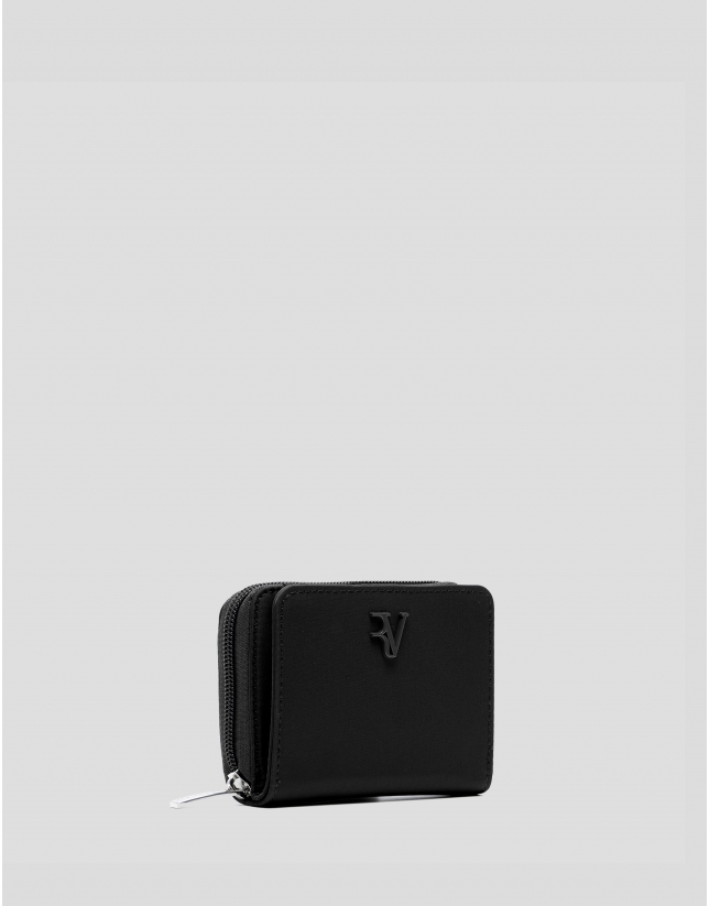 Violet black nylon wallet purse