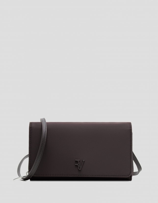Brown nylon shoulder bag