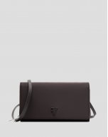 Violet brown nylon shoulder bag