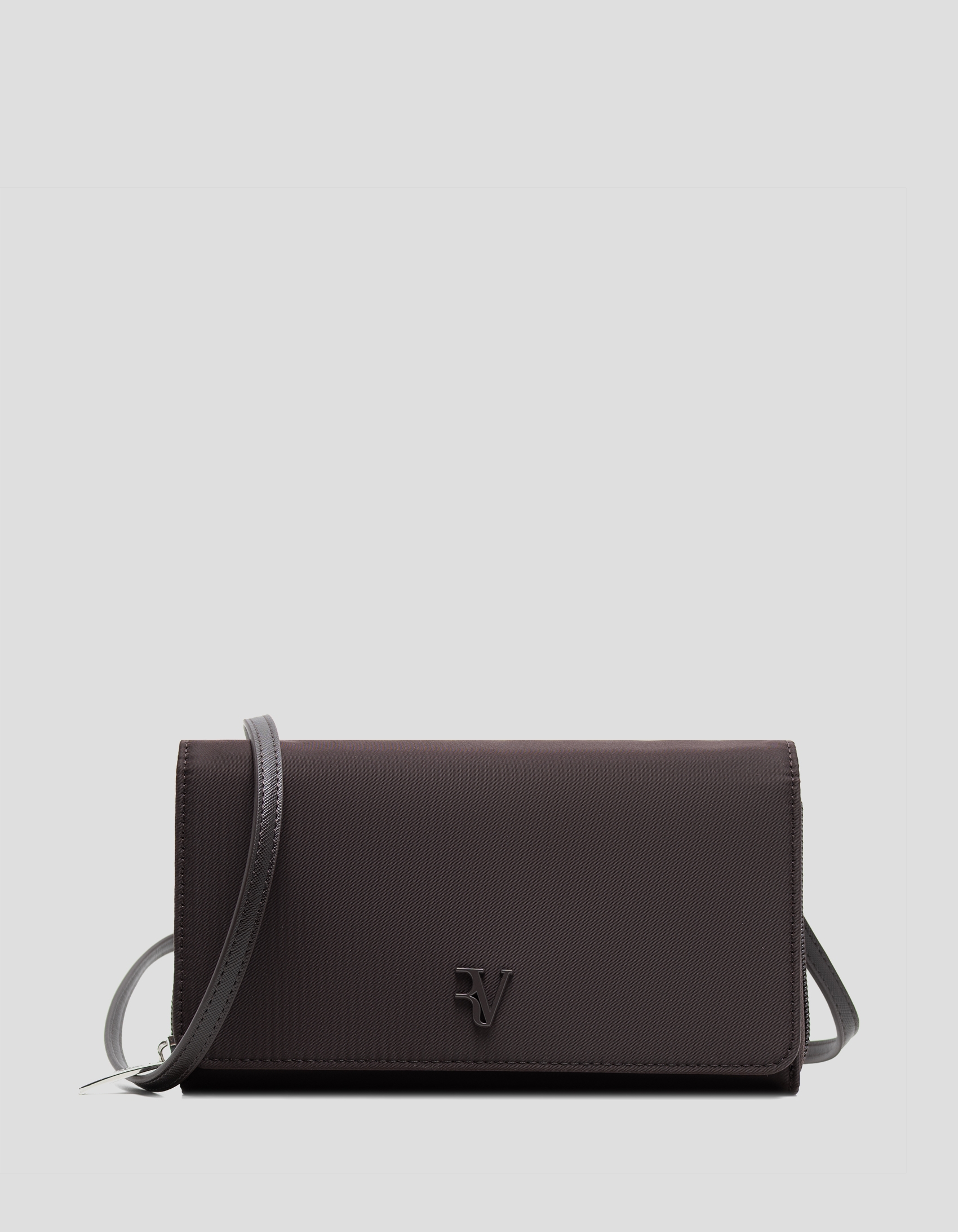 Violet brown nylon shoulder bag