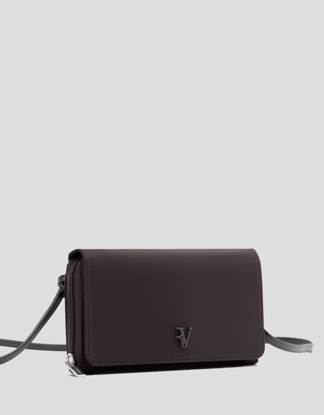 Brown nylon shoulder bag
