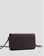 Violet brown nylon shoulder bag