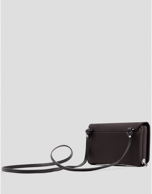 Violet brown nylon shoulder bag